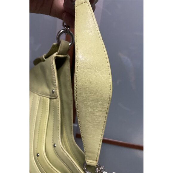 COLE HAAN Trinity Y2K Avocado Green Leather Shoulder Handbag Purse Vintage 90s - Picture 6 of 15